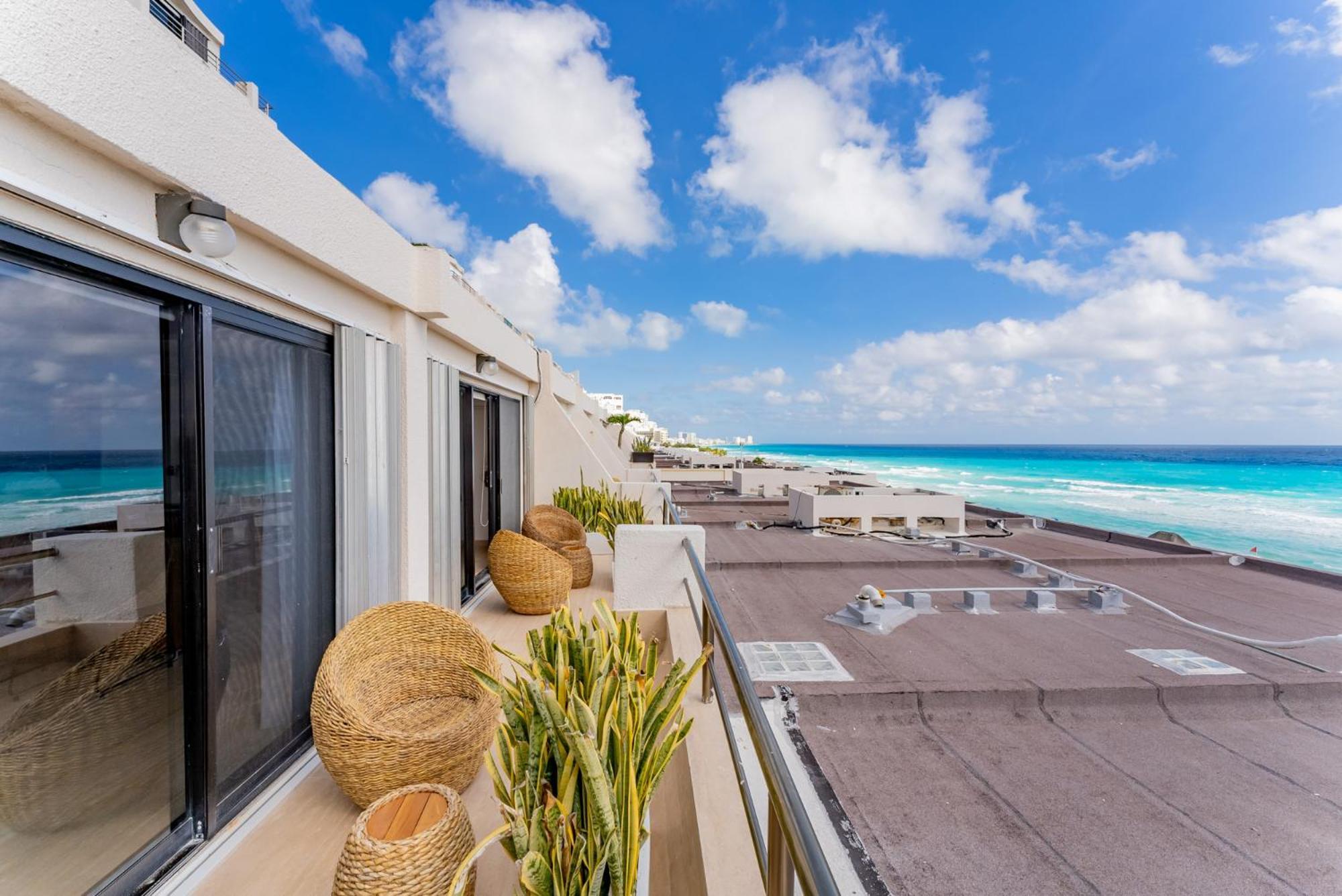 Amazing Caribbean Ocean View At Villas Marlin In 坎昆 外观 照片